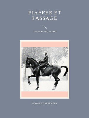 cover image of Piaffer et passage